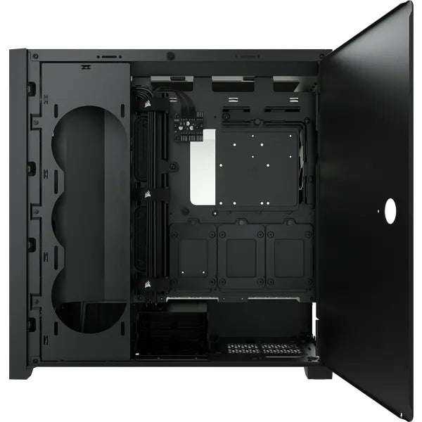 5000D Airflow Black Tempered Glass Mid-Tower; Black - 4x3.5''; 2x2.5''; Up to 360mm Liquid Cooler...
