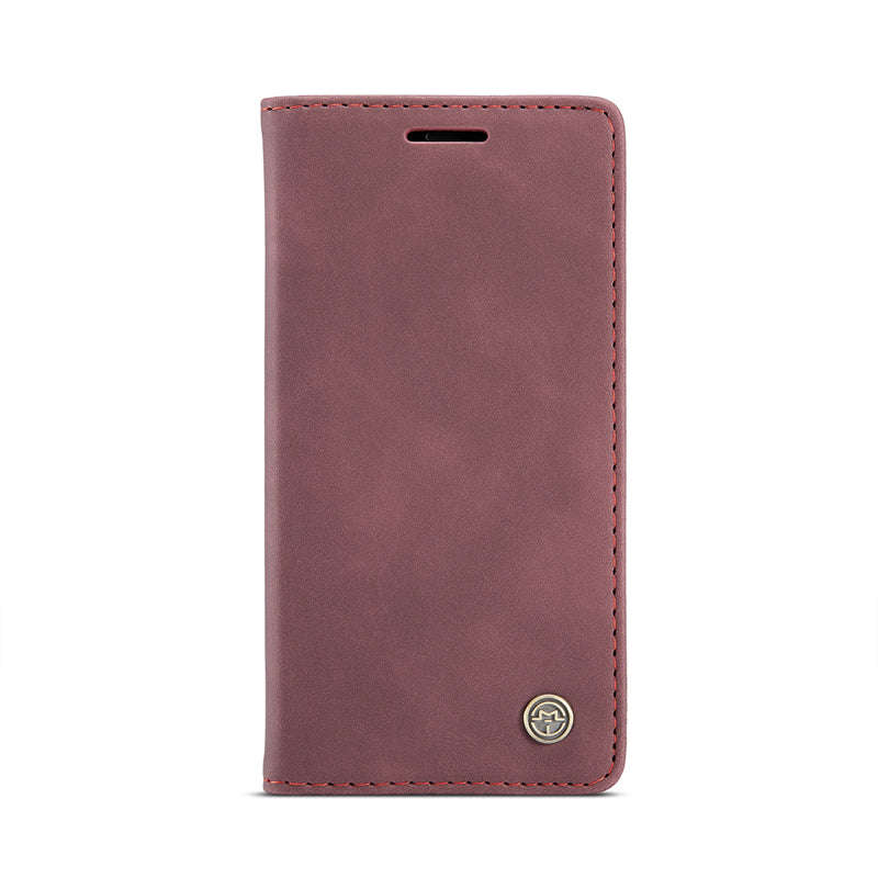 CaseMe-013 TPU Business Style Vintage Matte Horizontal Flap Leather Case for iPhone 12 Mini Red