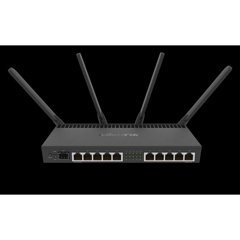 MikroTik 10-port Gigabit 1-SFP+ AC WiFi Router | RB4011iGS+5HacQ2H