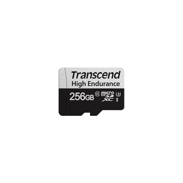TRANSCEND 350V 256GB HIGH ENDURANCE MICRO SD UHS-I  U3 CLASS10 - READ 100 MB/S - WRITE 45MB/S - W...