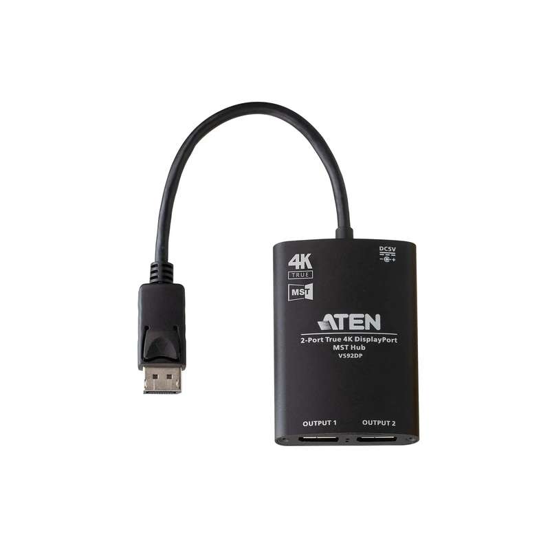 ATEN 2-Port True 4K DisplayPort Single Stream Transport (SST) or Multi-Stream Transport (MST) Mod...