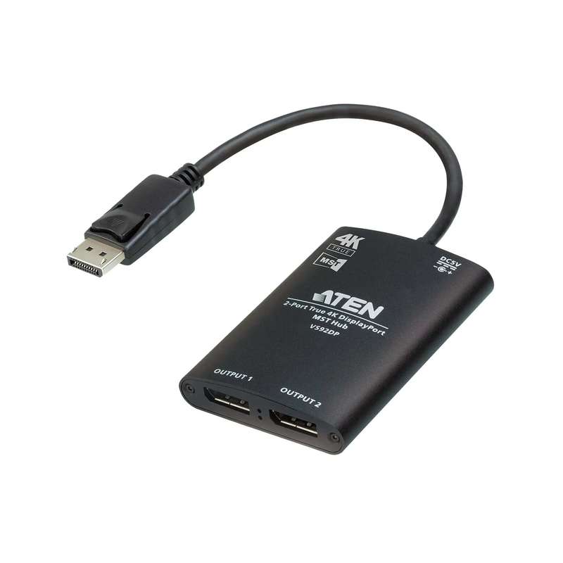 ATEN 2-Port True 4K DisplayPort Single Stream Transport (SST) or Multi-Stream Transport (MST) Mod...