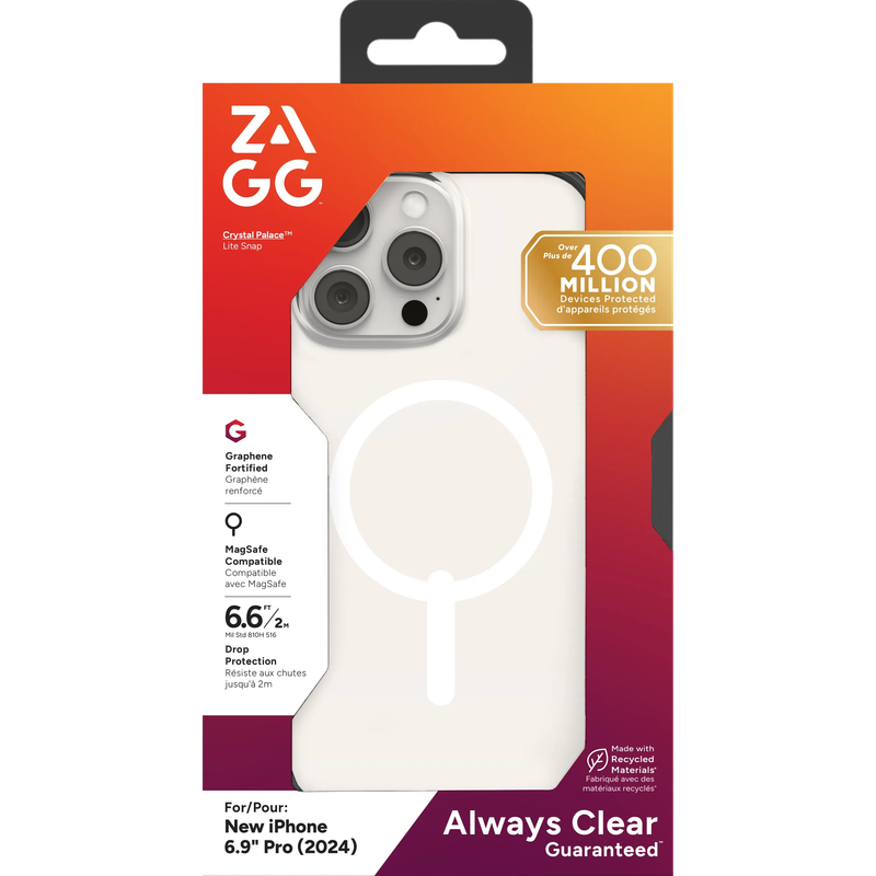 ZAGG Cases PH CrystlPal Lite Snap Apple  iP16 Pro Max  Clear