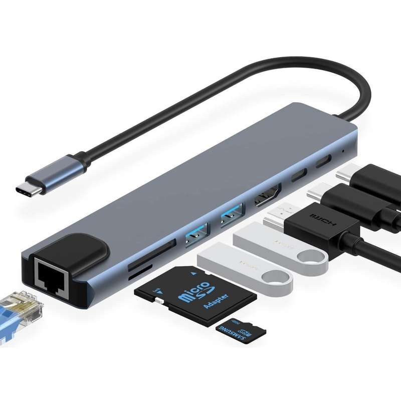 USB TYPE C 8 IN 1 DOCK