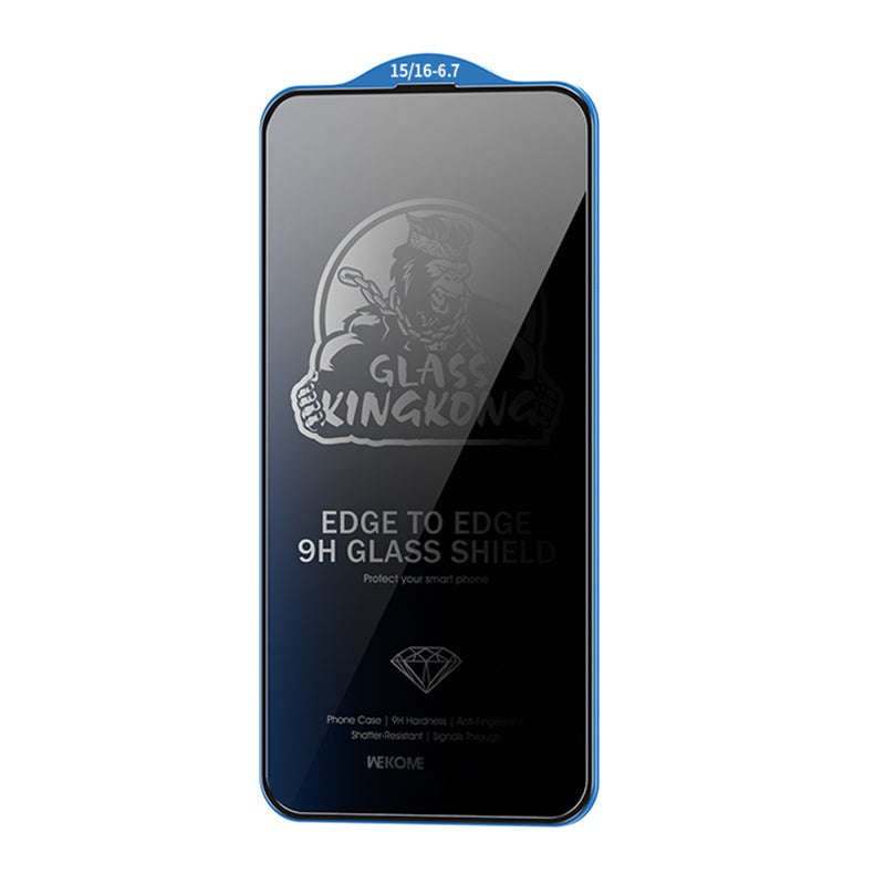 WEKOME WTP-039 KingKong Series Privacy 3D Tempered Glass Screen Protector for iPhone 15 Plus/16 P...