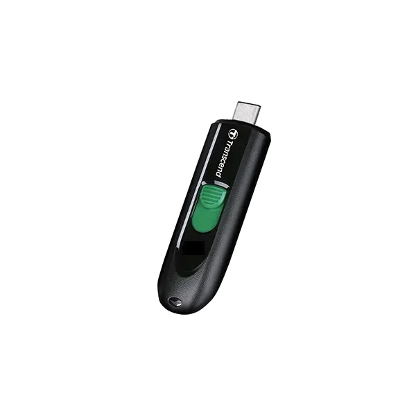 TRANSCEND 64GB JF790 USB C (5Gpbs) CAPLESS FLASH DRIVE - BLACK AND GREEN