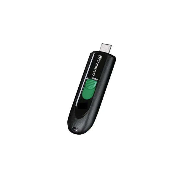 TRANSCEND 64GB JF790 USB C (5Gpbs) CAPLESS FLASH DRIVE - BLACK AND GREEN