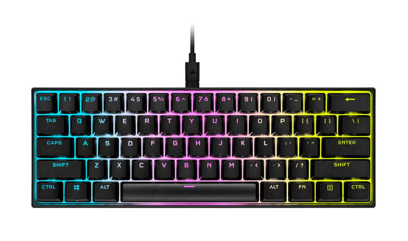 Corsair K65 Mini RGB 60%; Cherry MX speed mechanical switches