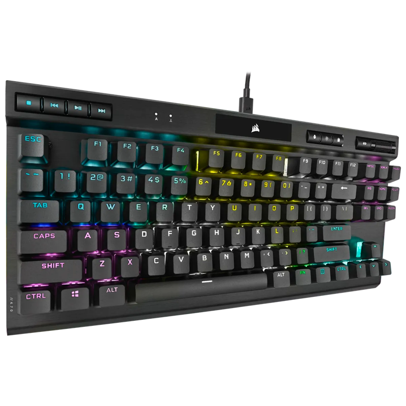 Corsair K70 RGB TKL Mechanical Gaming Keyboard; Backlit RGB LED; Cherry MX Speed Keyswitches; Black