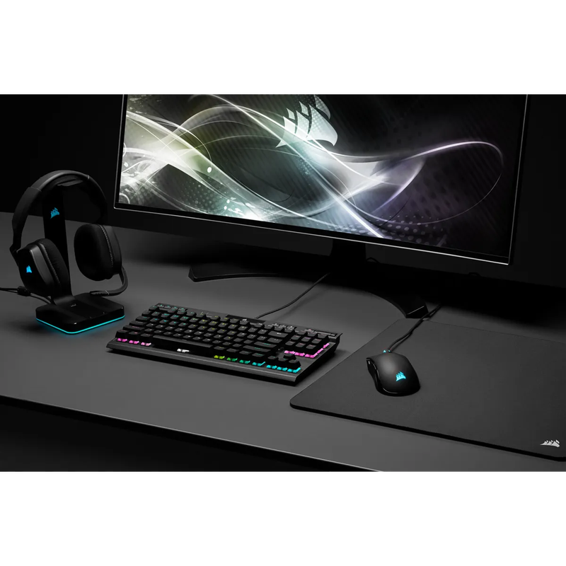 Corsair K70 RGB TKL Mechanical Gaming Keyboard; Backlit RGB LED; Cherry MX Speed Keyswitches; Black