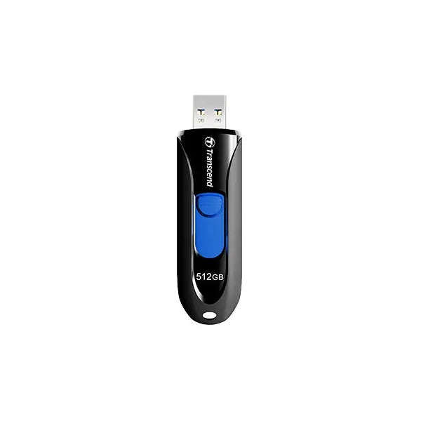 TRANSCEND 512GB JF790 USB3.1 GEN 1 CAPLESS FLASH DRIVE - BLACK AND BLUE