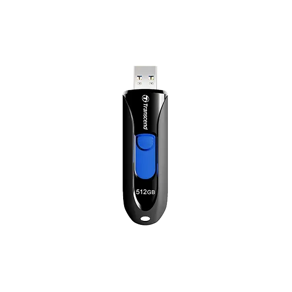 TRANSCEND 512GB JF790 USB3.1 GEN 1 CAPLESS FLASH DRIVE - BLACK AND BLUE
