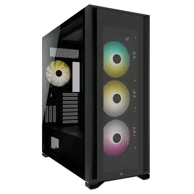 7000X RGB Black Tempered Glass Mid-Tower; 6x 3.5'' |  3x 2.5'' Drive Bays; 480mm Radiator Compati...