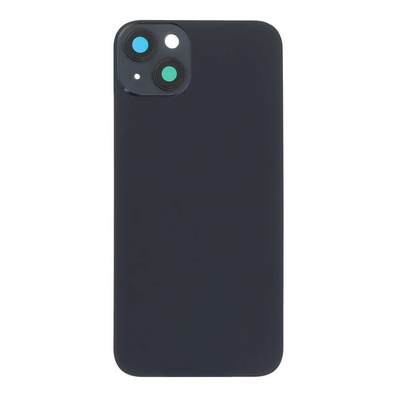 Battery Door + Back Camera Lens and Bezel with Magnetism Ring+Metal Plate for iPhone 14 Plus Blac...