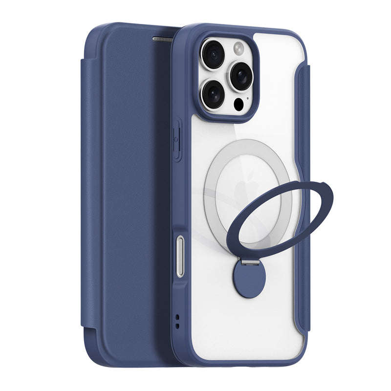 DUX DUCIS Skin X Pro Series 360° Ring Stand Magnetic Horizontal Flip Leather TPU + PU Case for i...