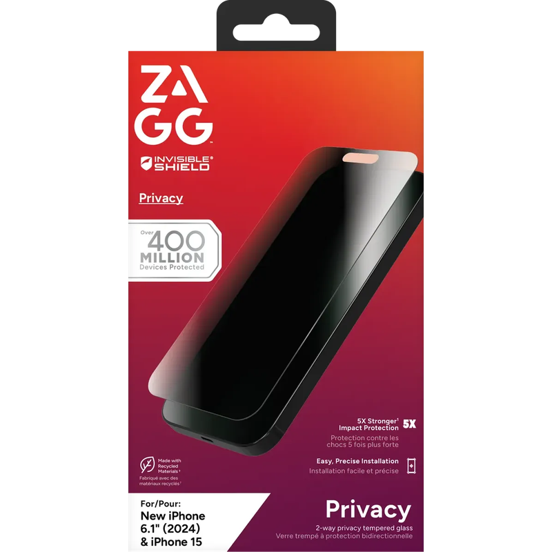 InvisibleShield Glass Elite Privacy Apple iP16 /15 Screen