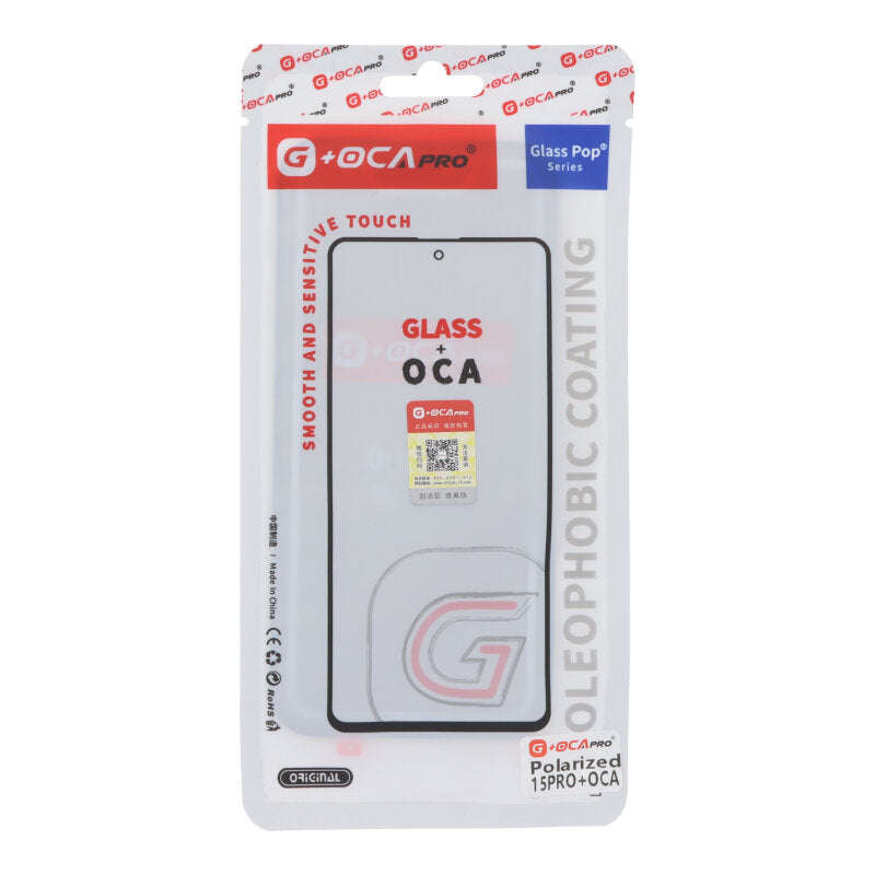 G+OCA Pro Glass Lens + OCA + Polarizer for iPhone 15 Pro Black