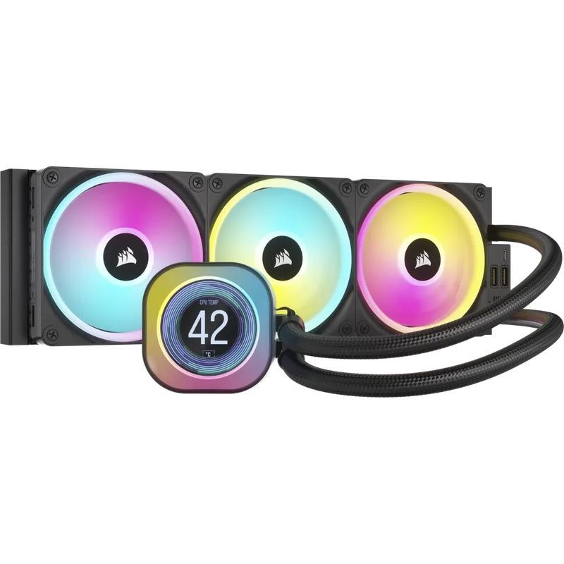 Corsair iCUE LINK H150i LCD Liquid CPU Cooler - QX120 RGB Fans - 360mm Radiator - Fits Intel® LG...