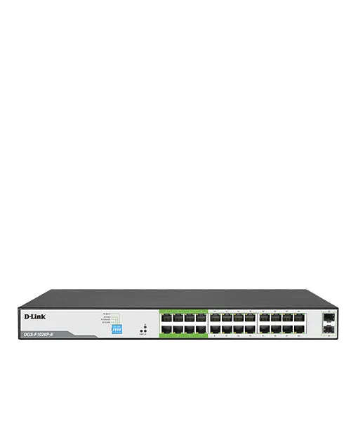 D-Link 26-Port 10/100/1000Mbps Unmanaged Gigabit Long Range PoE Switch (24x PoE ports + 2x SFP up...