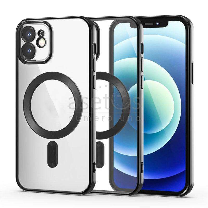 Full Cover Lens Magnetic Plating Frame Case for iPhone 12 Black