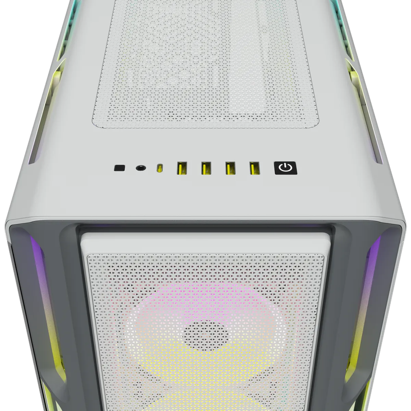5000T RGB White Tempered Glass Mid-Tower; 2x 3.5'' |  4x 2.5'' Drive Bays; Up to 360mm Radiator c...