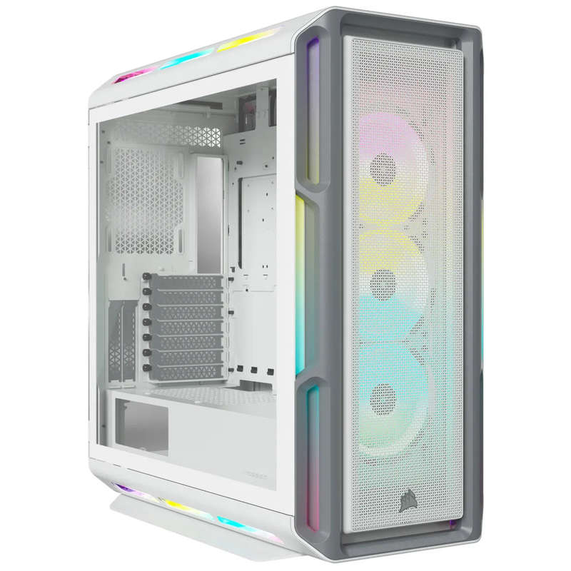 5000T RGB White Tempered Glass Mid-Tower; 2x 3.5'' |  4x 2.5'' Drive Bays; Up to 360mm Radiator c...