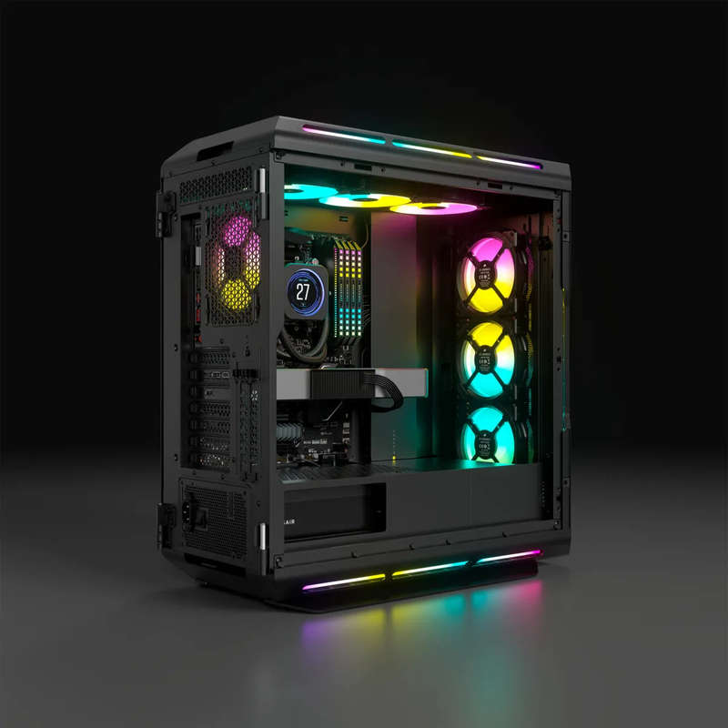 5000T RGB Black Tempered Glass Mid-Tower; 2x 3.5'' |  4x 2.5'' Drive Bays; Up to 360mm Radiator c...