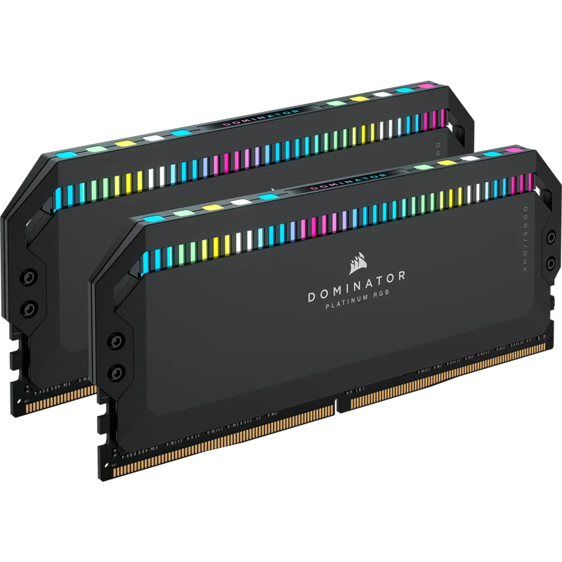 Corsair DOMINATOR PLATINUM RGB DDR5; 5200MHz 64GB 2x32GB DIMM; 40-40-40-77; 1.25V Intel XMP