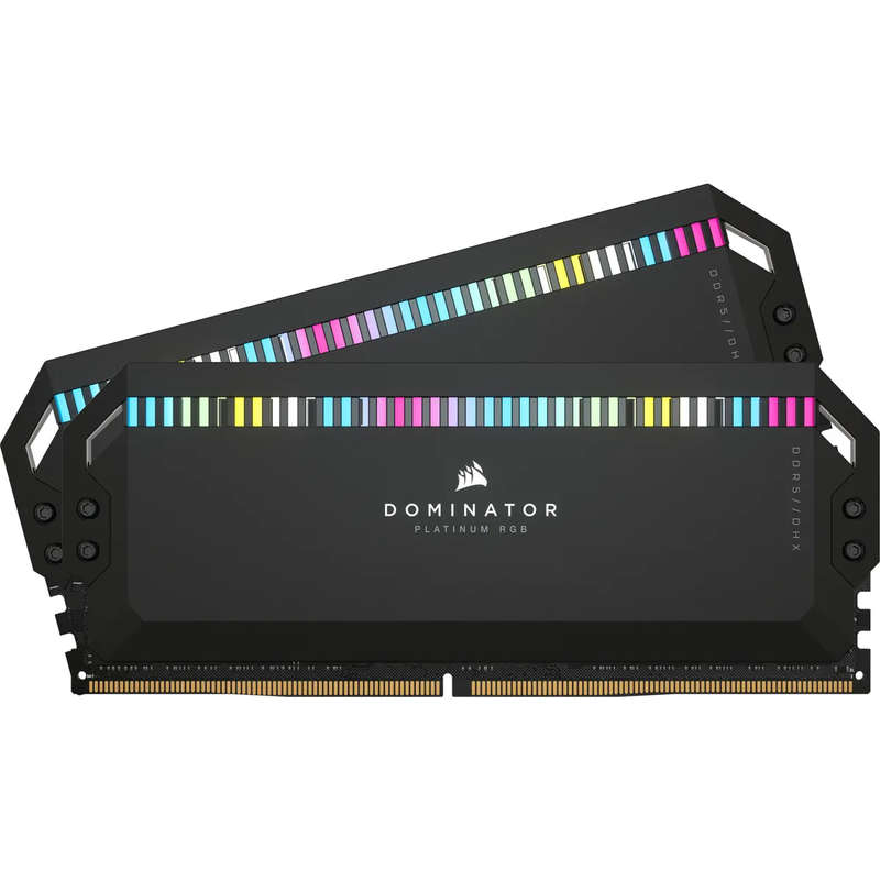 Corsair DOMINATOR PLATINUM RGB DDR5; 5200MHz 64GB 2x32GB DIMM; 40-40-40-77; 1.25V Intel XMP