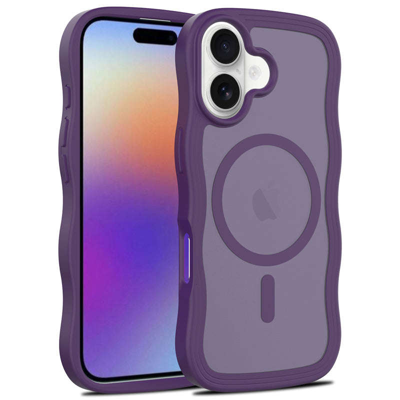 Magsafe Wavy Pattern Translucent Case for iPhone 17 Purple