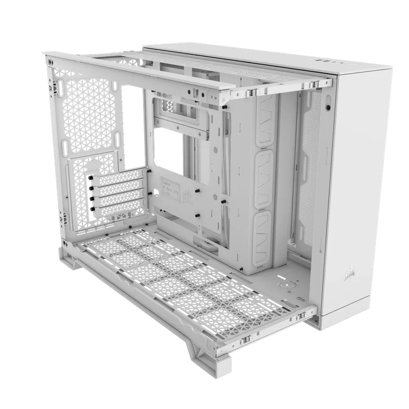 2500D Airflow White Mid-Tower Dual Chamber PC Case; 2x 3.5'' |  2x 2.5'' Drive Bays; Up to 360mm ...