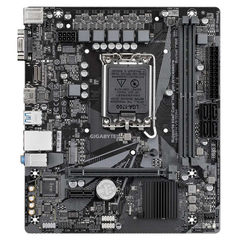 GIGABYTE Motherboard Intel® H610 Chipset for LGA 1700; 2x DDR4; 1x M2; D-Sub/HDMI; mATX