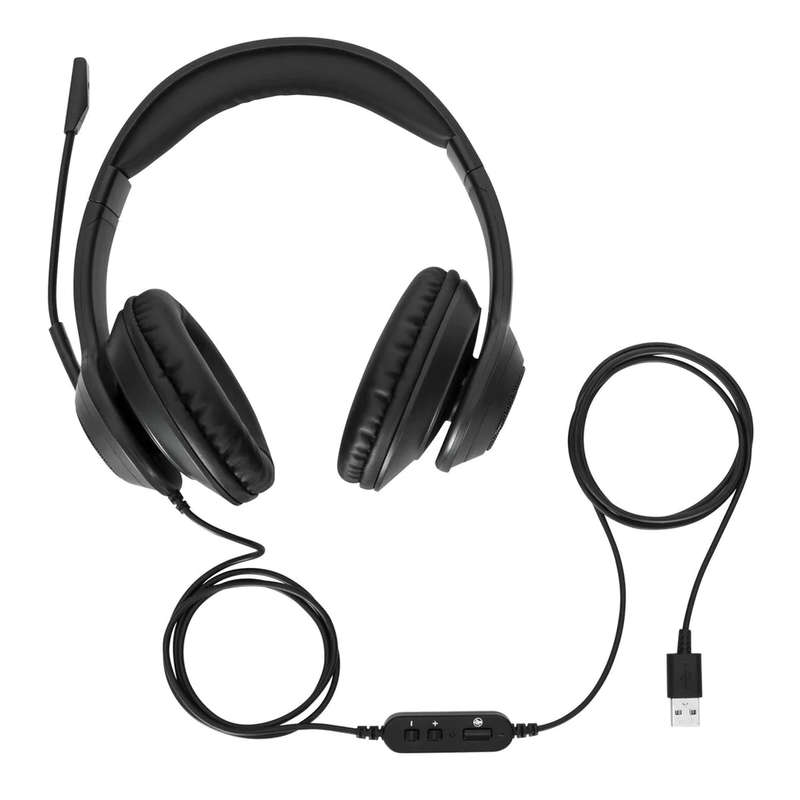 TARGUS WIRED STEREO HEADSET DUAL HIGH SENSITIVITY SPEAKERS, OMNI-DIRECTIONAL MICROPHONE AND AMBIE...