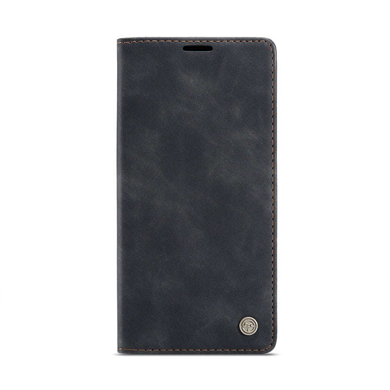CaseMe-013 TPU Business Style Vintage Matte Horizontal Flap Leather Case for iPhone 12/12 Pro Black