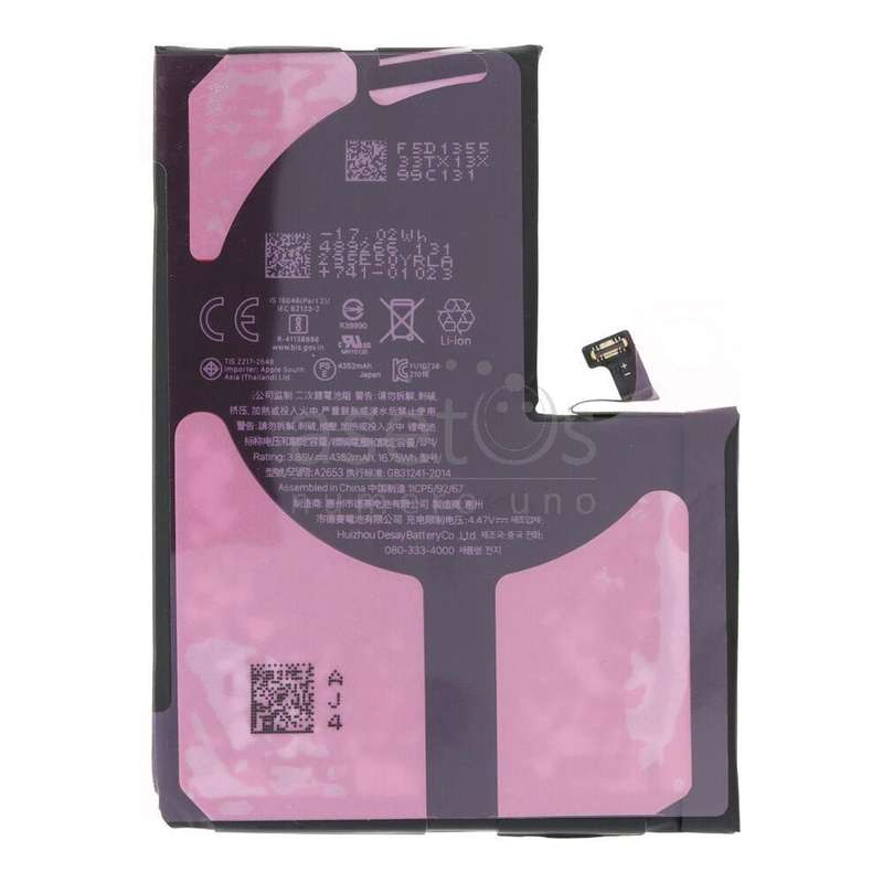 A2653 4352mAh Battery + Battery Adhesive for iPhone 13 Pro Max 6.7" OEM without Logo
