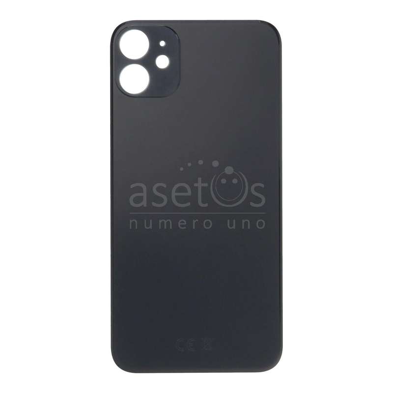 Battery Door with Adhesive for iPhone 11 EU & Large Hole Version Black HQ