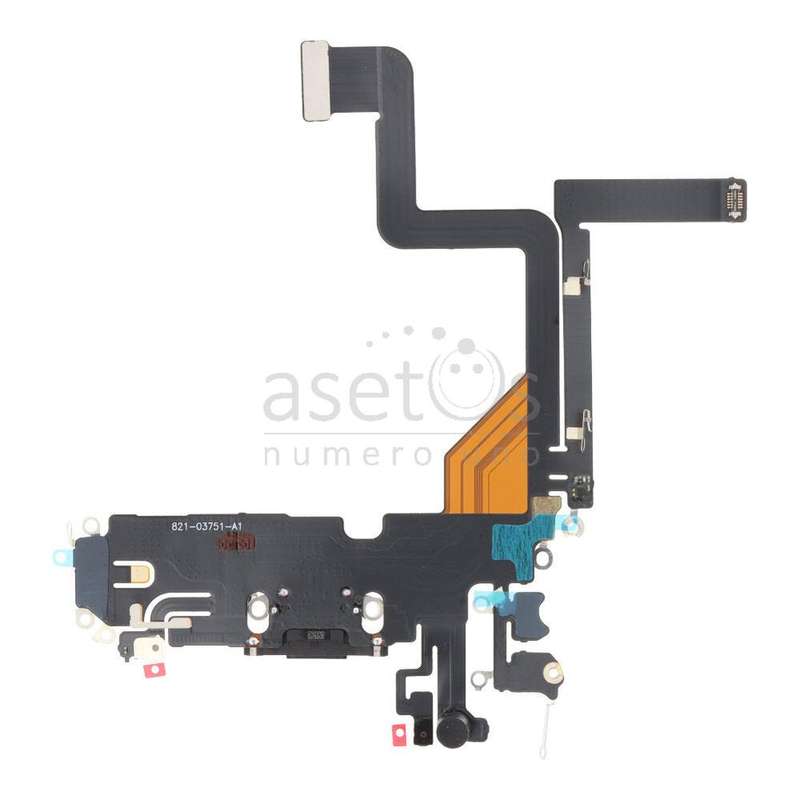 Charging Port Flex Cable for iPhone 14 Pro Black without Logo OEM