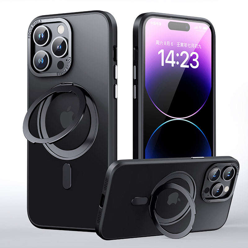 360° Rotate Ring Stand Magnetic Cover Case for iPhone 15 Pro Max Transparentfor iPhone 15 Pro Ma...