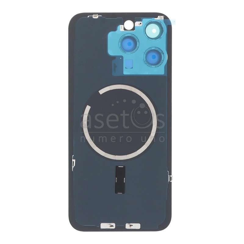 Battery Door + Back Camera Lens and Bezel with Magnetism Ring+Metal Plate for iPhone 15 Pro Max B...