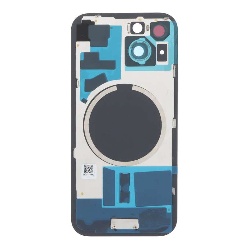 Battery Door + Back Camera Lens and Bezel with Magnetism Ring+Metal Plate for iPhone 15 Pink OEM