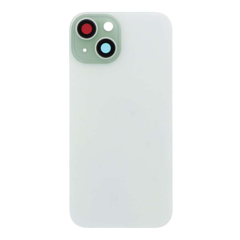 Battery Door + Back Camera Lens and Bezel with Magnetism Ring+Metal Plate for iPhone 15 Green OEM