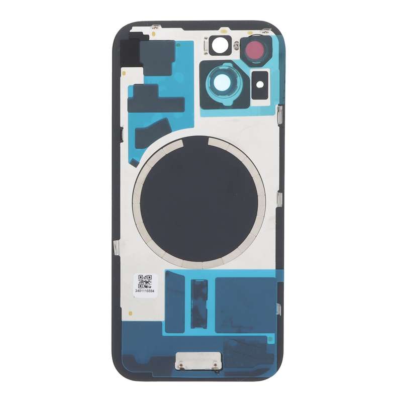 Battery Door + Back Camera Lens and Bezel with Magnetism Ring+Metal Plate for iPhone 15 Green OEM