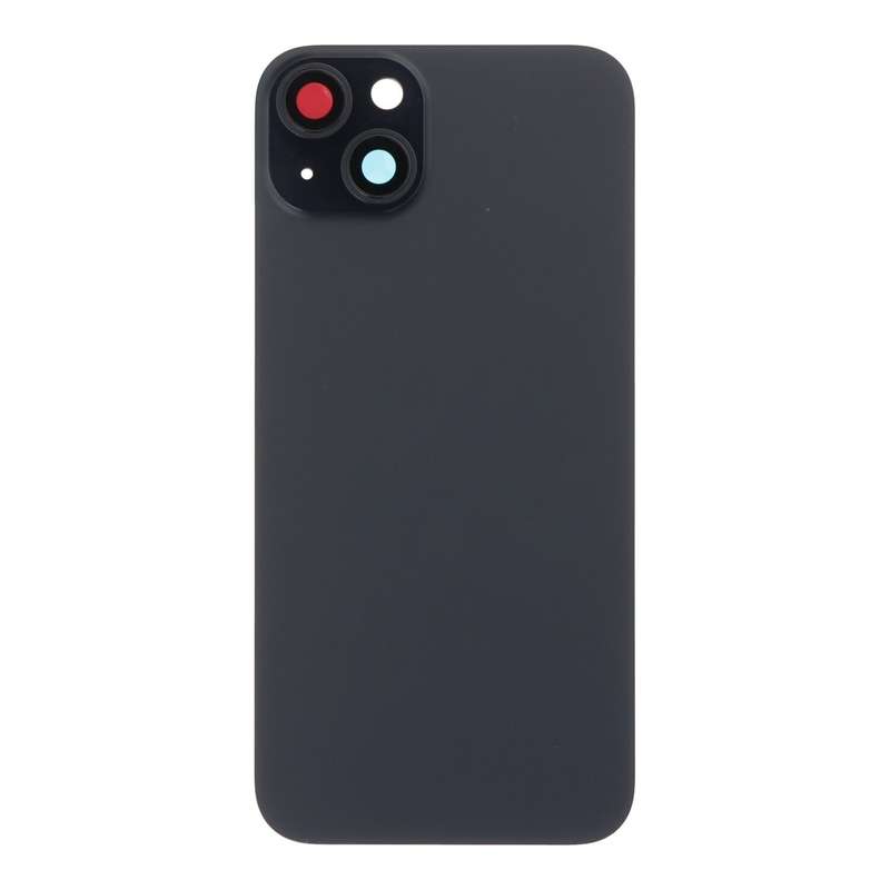 Battery Door + Back Camera Lens and Bezel with Magnetism Ring+Metal Plate for iPhone 15 Plus Blac...