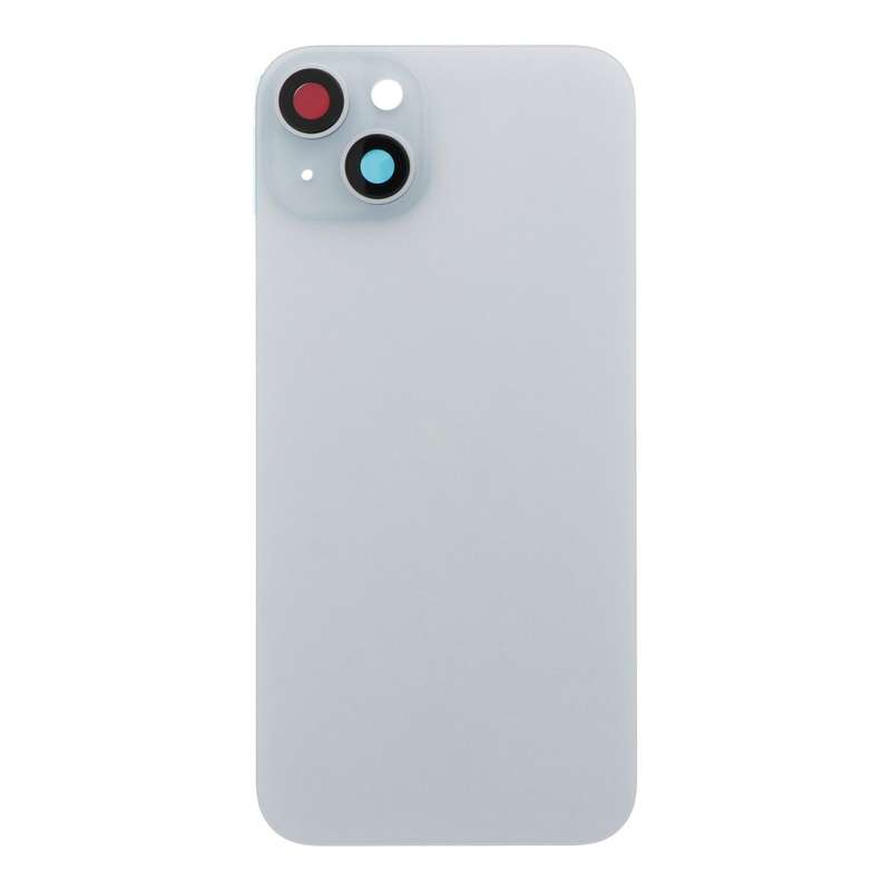 Battery Door + Back Camera Lens and Bezel with Magnetism Ring+Metal Plate for iPhone 15 Plus Blue...