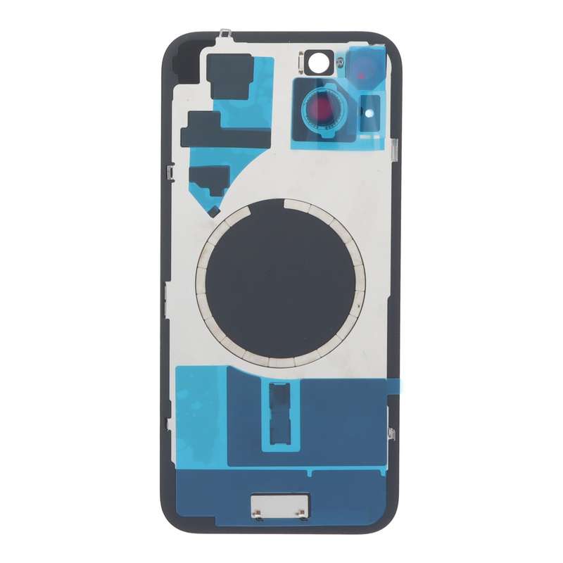 Battery Door + Back Camera Lens and Bezel with Magnetism Ring+Metal Plate for iPhone 15 Plus Pink...
