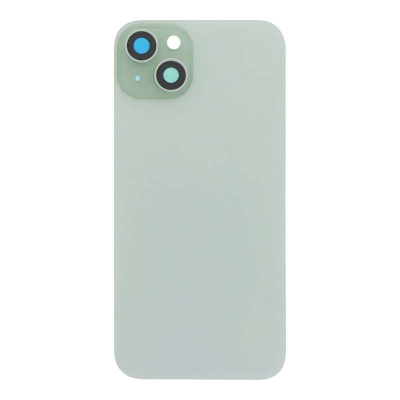 Battery Door + Back Camera Lens and Bezel with Magnetism Ring+Metal Plate for iPhone 15 Plus Gree...