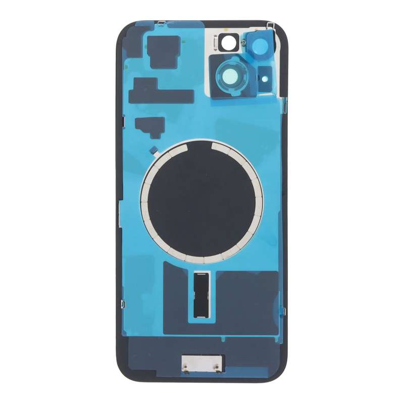 Battery Door + Back Camera Lens and Bezel with Magnetism Ring+Metal Plate for iPhone 15 Plus Gree...