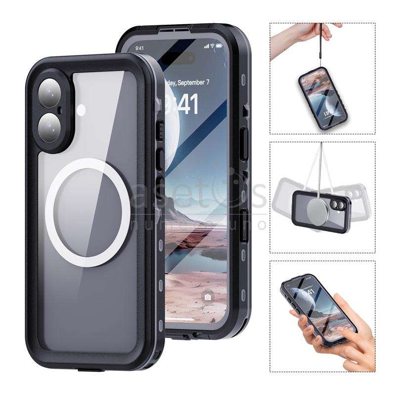 Redpepper IP68 Waterproof Shockproof Case for iPhone 16 Black