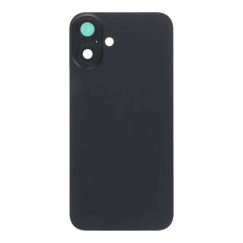 Battery Door + Back Camera Lens and Bezel with Magnetism Ring+Metal Plate for iPhone 16 Plus Blac...