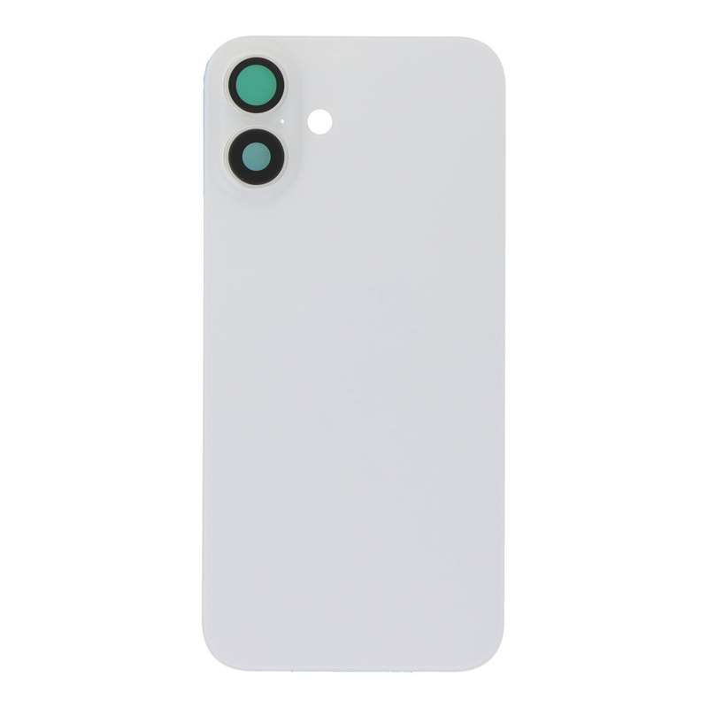 Battery Door + Back Camera Lens and Bezel with Magnetism Ring+Metal Plate for iPhone 16 Plus Whit...
